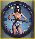 1. Wall Clock. Source Unknown. Lynda Carter as Wonder Woman from "The New Adventures of Wonder Woman".