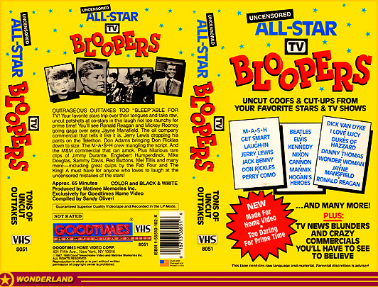VHS COVERS -  1988 by Good Times Home Video and Matinee Memories, Inc.