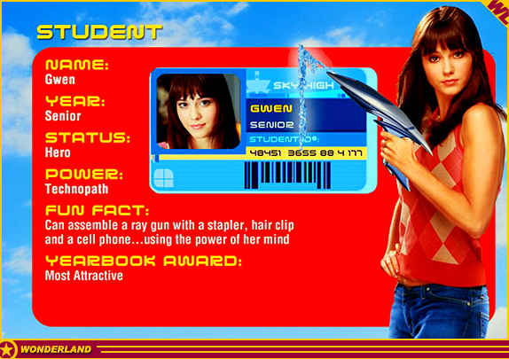 MARY ELIZABETH WINSTEAD as Gwen from SKY HIGH