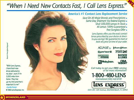 ADVERTISEMENTS -  1992 by Lens Express, Inc.