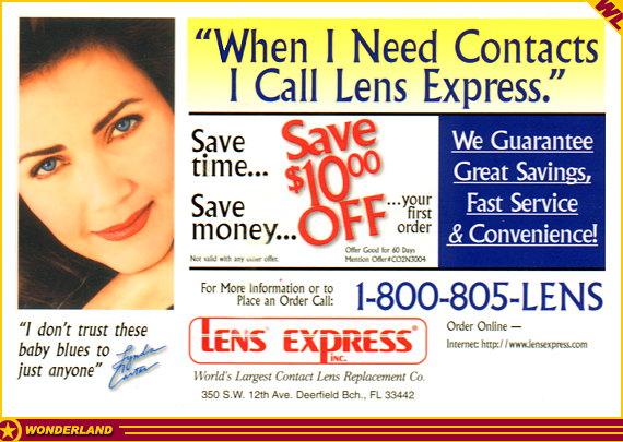 ADVERTISEMENTS -  1999 by Lens Express, Inc.