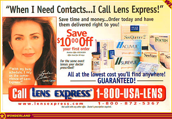 ADVERTISEMENTS - © 1999 by Lens Express, Inc.