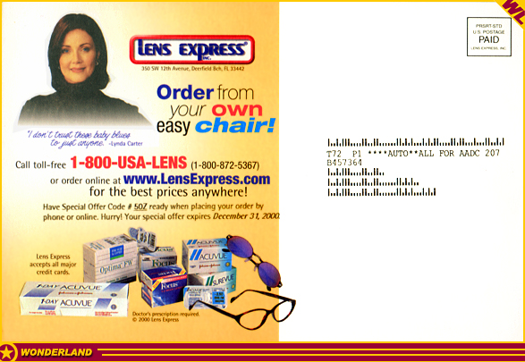 ADVERTISEMENTS -  1999 by Lens Express, Inc.