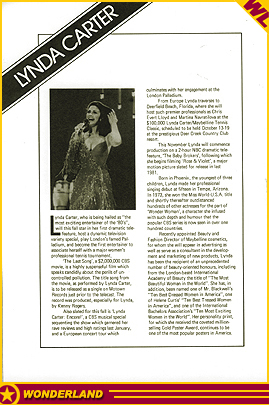 Lynda Carter UK Tour Programme